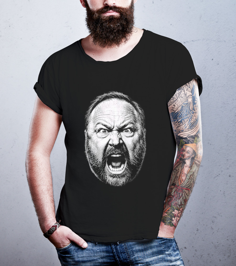Alex Jones Intense Expression Battle Cry T-Shirt
