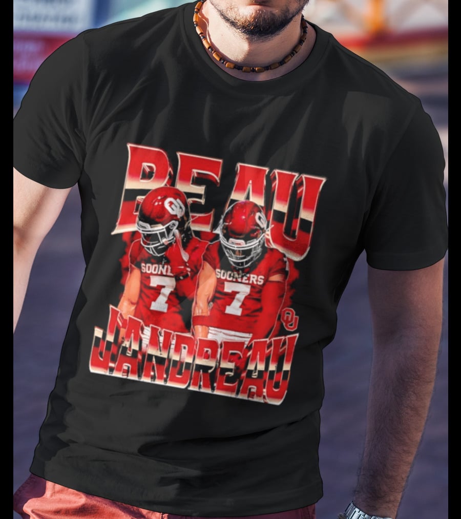 Beau Jandreau Oklahoma Sooners Football Number 7 NCAA Player Collage T-Shirt
