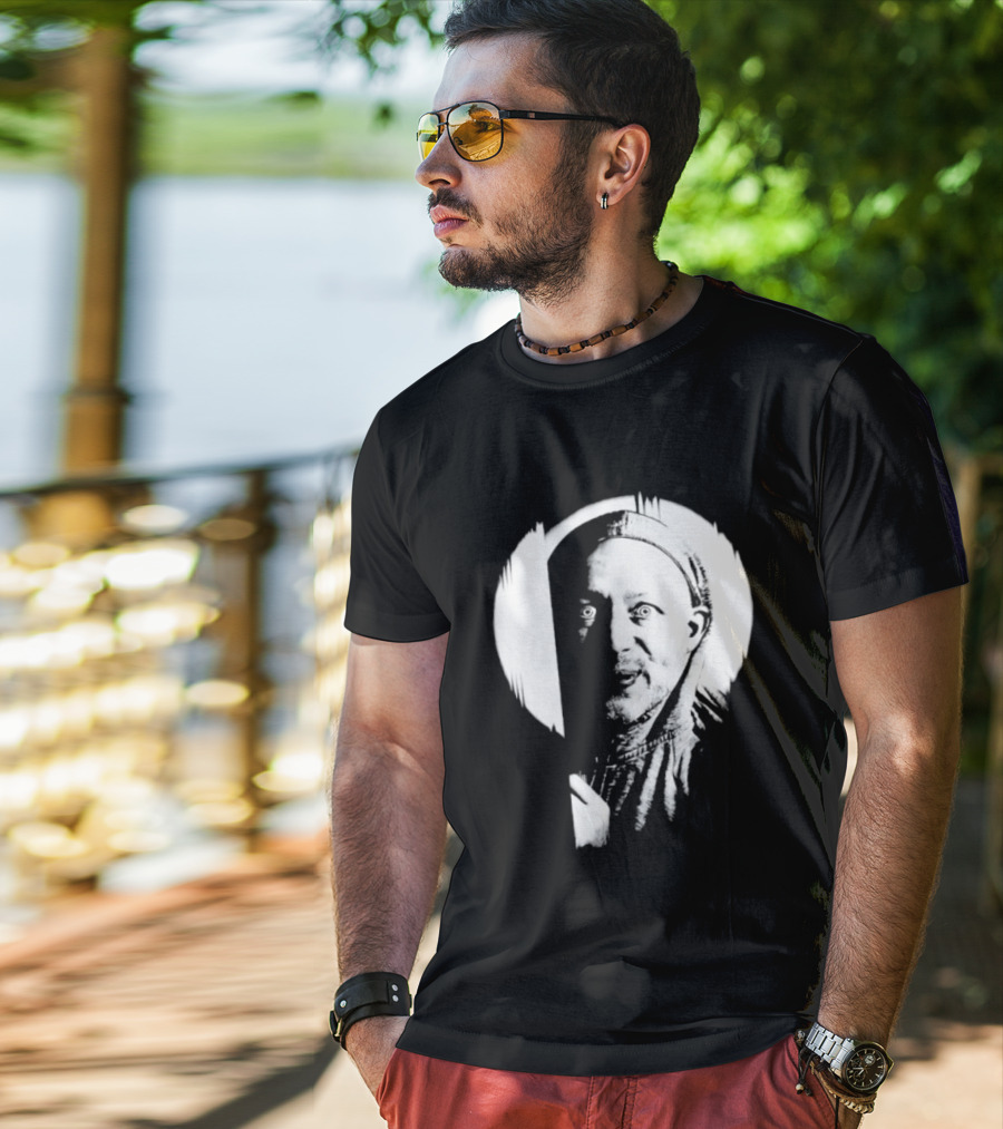 Brian Limond Curious Guy Face Sketch Circle T-Shirt