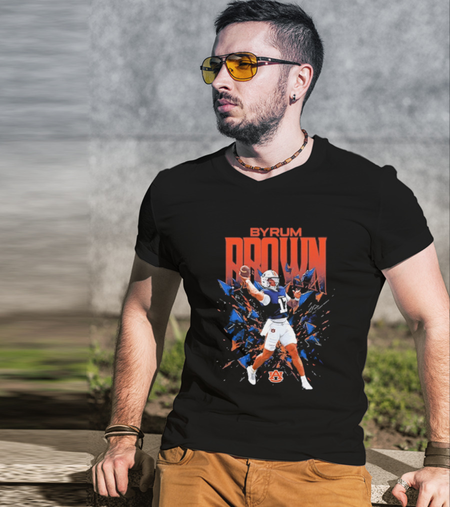 Byrum Brown Auburn Tigers Football Player T-Shirt