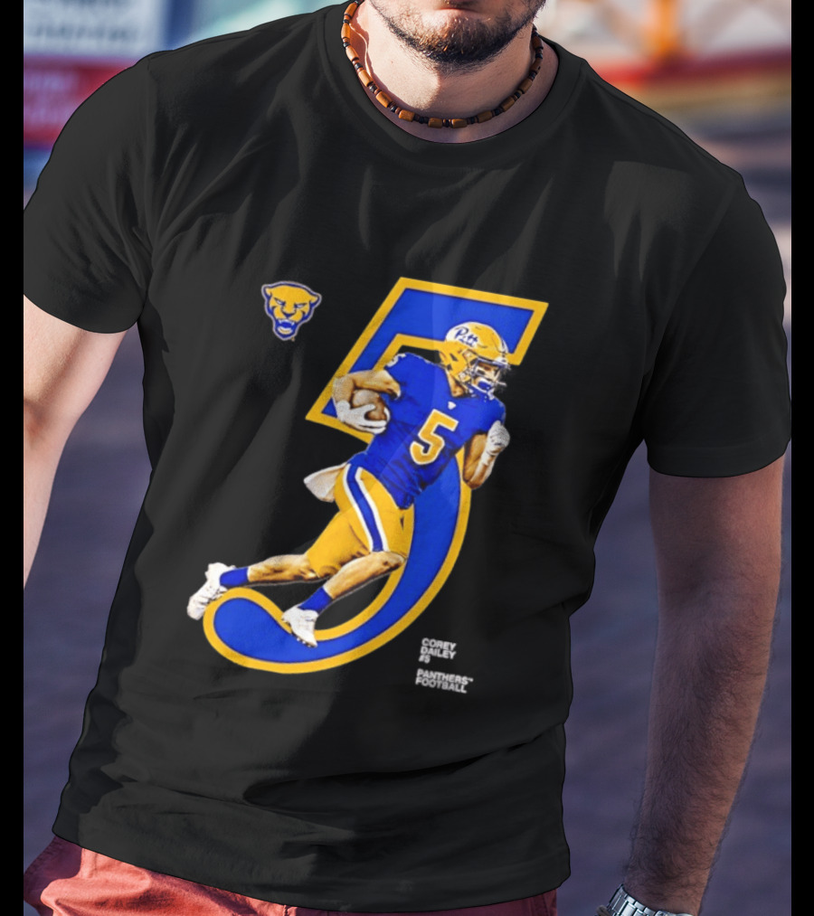 Pitt Panthers Corey Dailey 5 Football Jersey Number T-Shirt