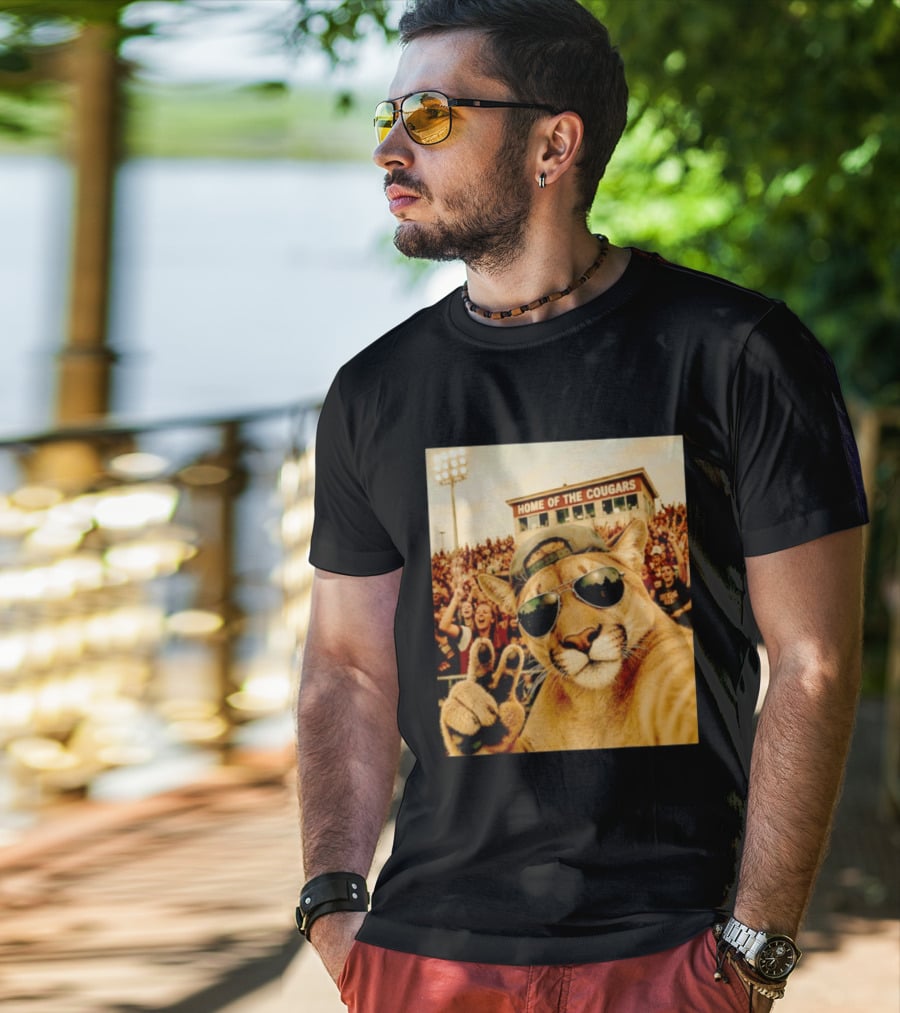 Cougar Selfie Home Of The Cougars Game Day Crowd T-Shirt