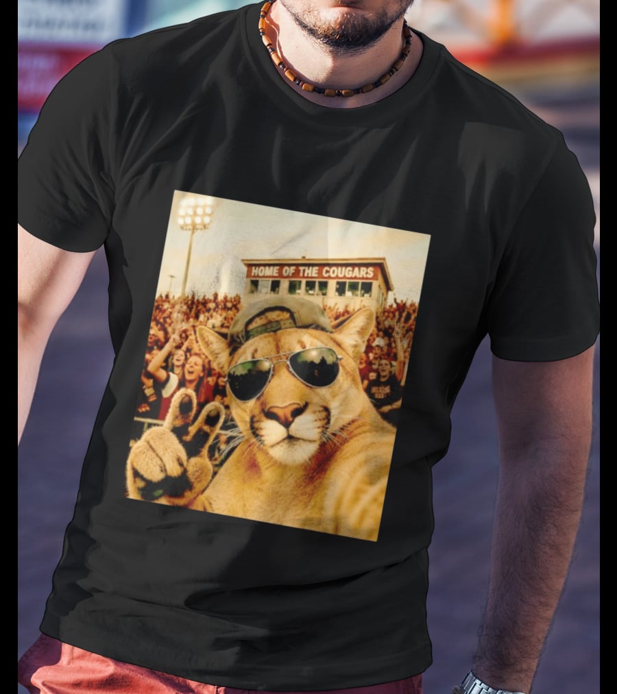 Cougar Selfie Home Of The Cougars Game Day Crowd T-Shirt