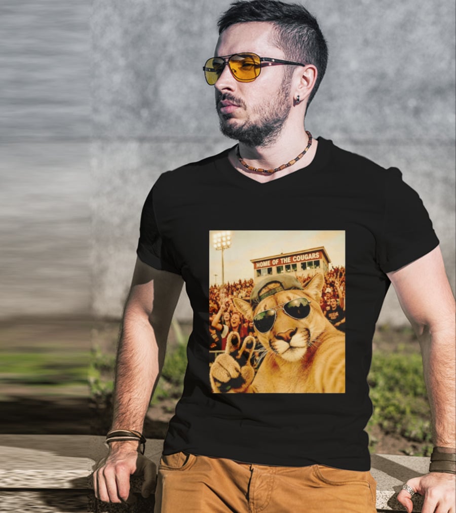 Cougar Selfie Home Of The Cougars Game Day Crowd T-Shirt