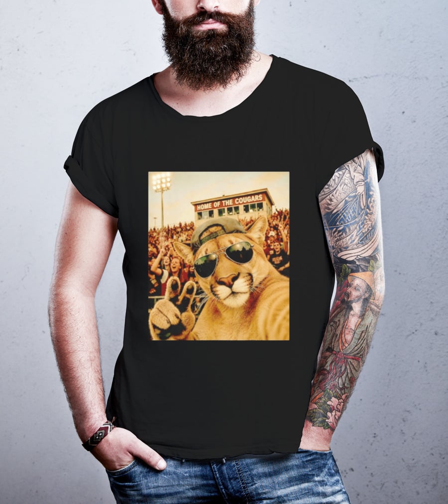 Cougar Selfie Home Of The Cougars Game Day Crowd T-Shirt