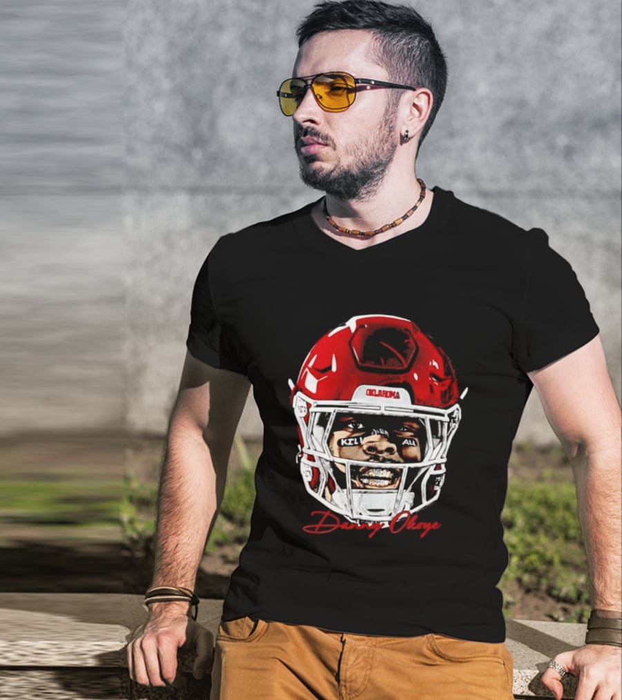 Danny Okoye Oklahoma Sooners Football Helmet Swag T-Shirt