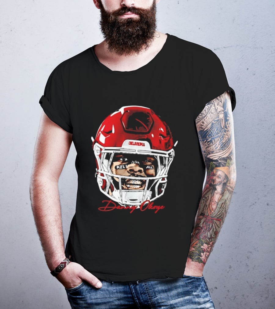 Danny Okoye Oklahoma Sooners Football Helmet Swag T-Shirt