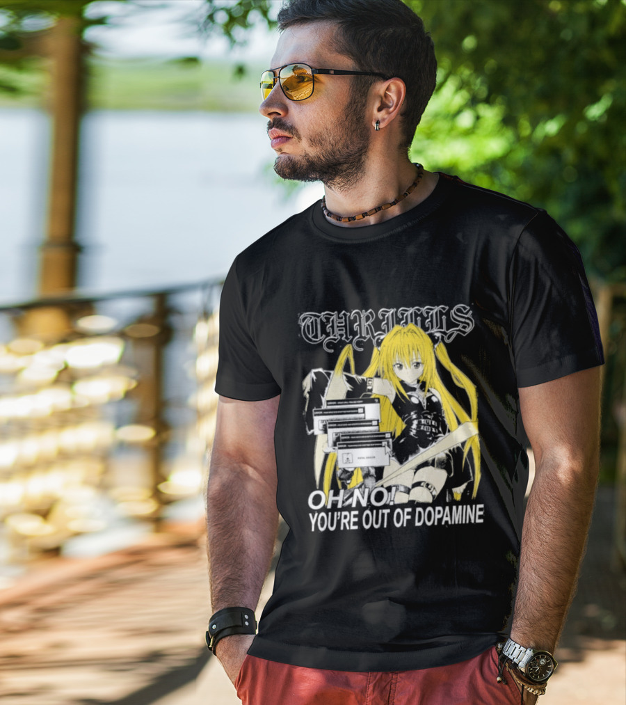 THRILLS Fatal Error Oh No You're Out Of Dopamine Anime Girl T-Shirt