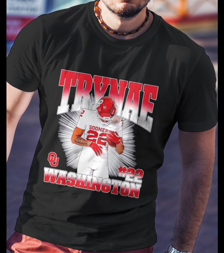 Trynae Washington Sooners Football #22 Oklahoma Player T-Shirt