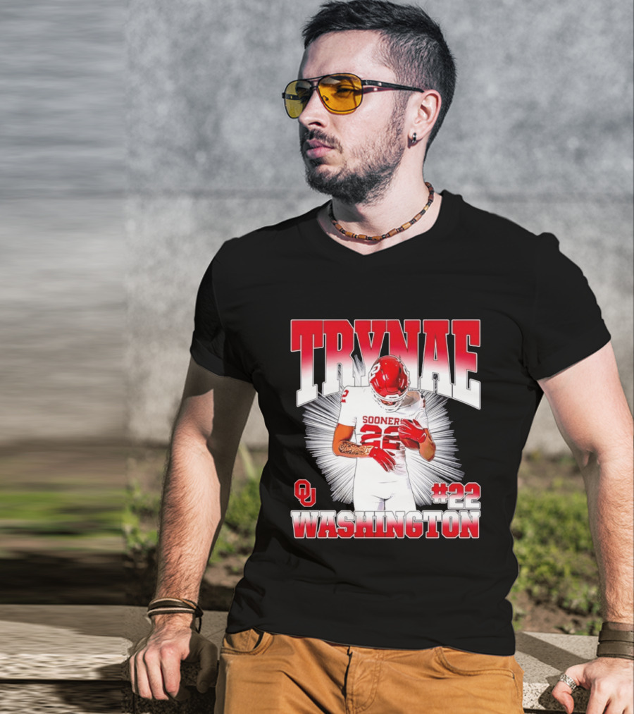 Trynae Washington Sooners Football #22 Oklahoma Player T-Shirt