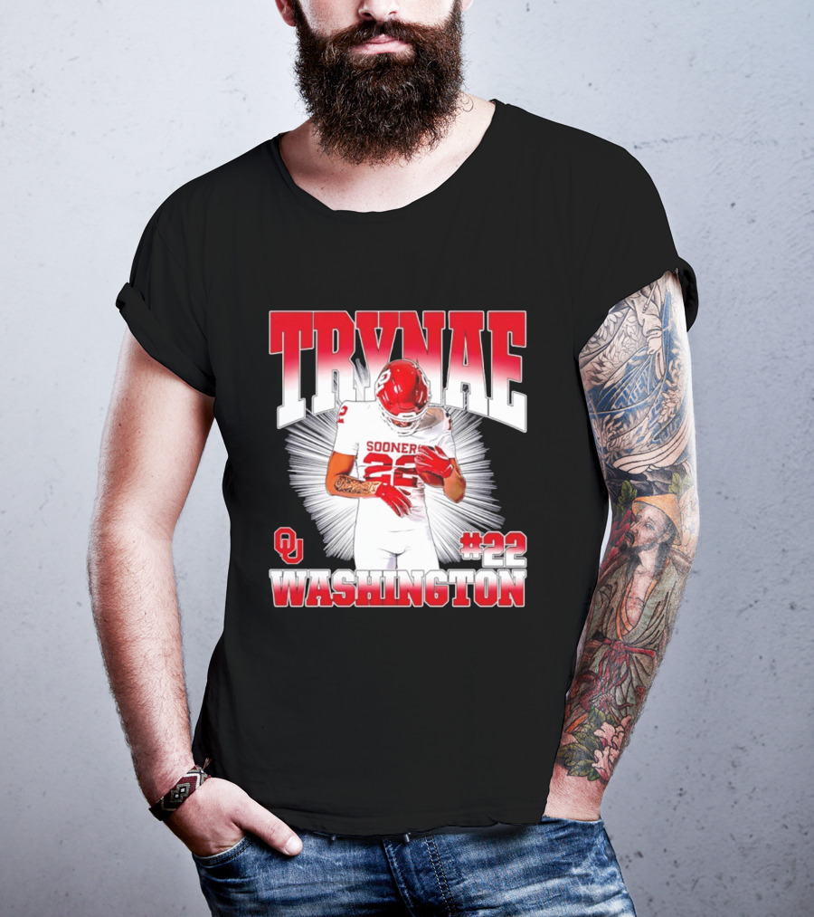 Trynae Washington Sooners Football #22 Oklahoma Player T-Shirt