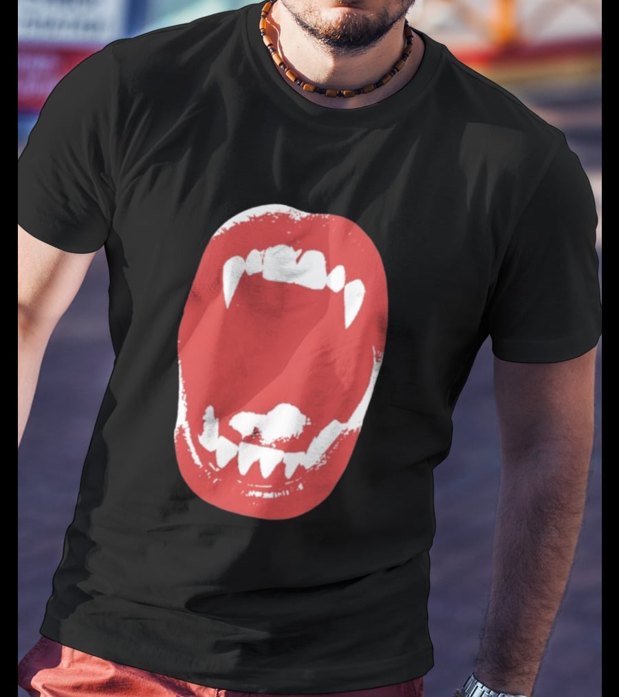 Vampire Fangs Open Mouth Red T-Shirt