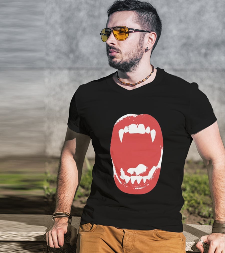 Vampire Fangs Open Mouth Red T-Shirt