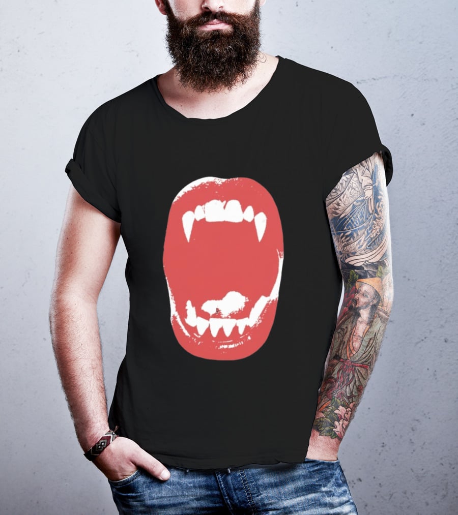 Vampire Fangs Open Mouth Red T-Shirt