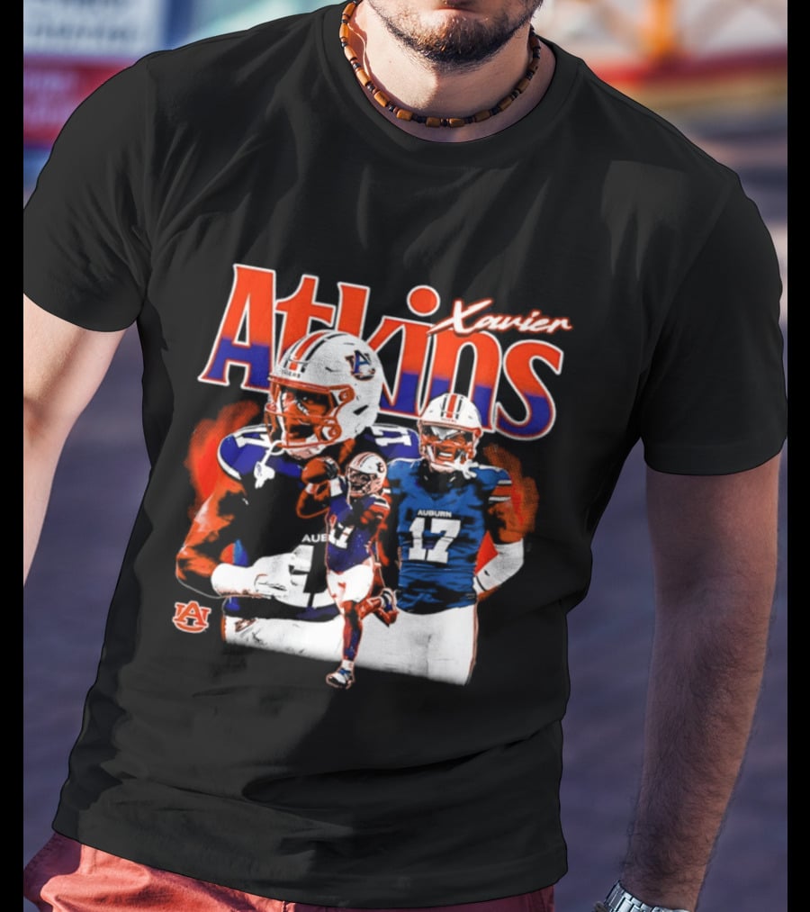 Xavier Atkins Auburn Tigers Football Player Number 17 Collage T-Shirt