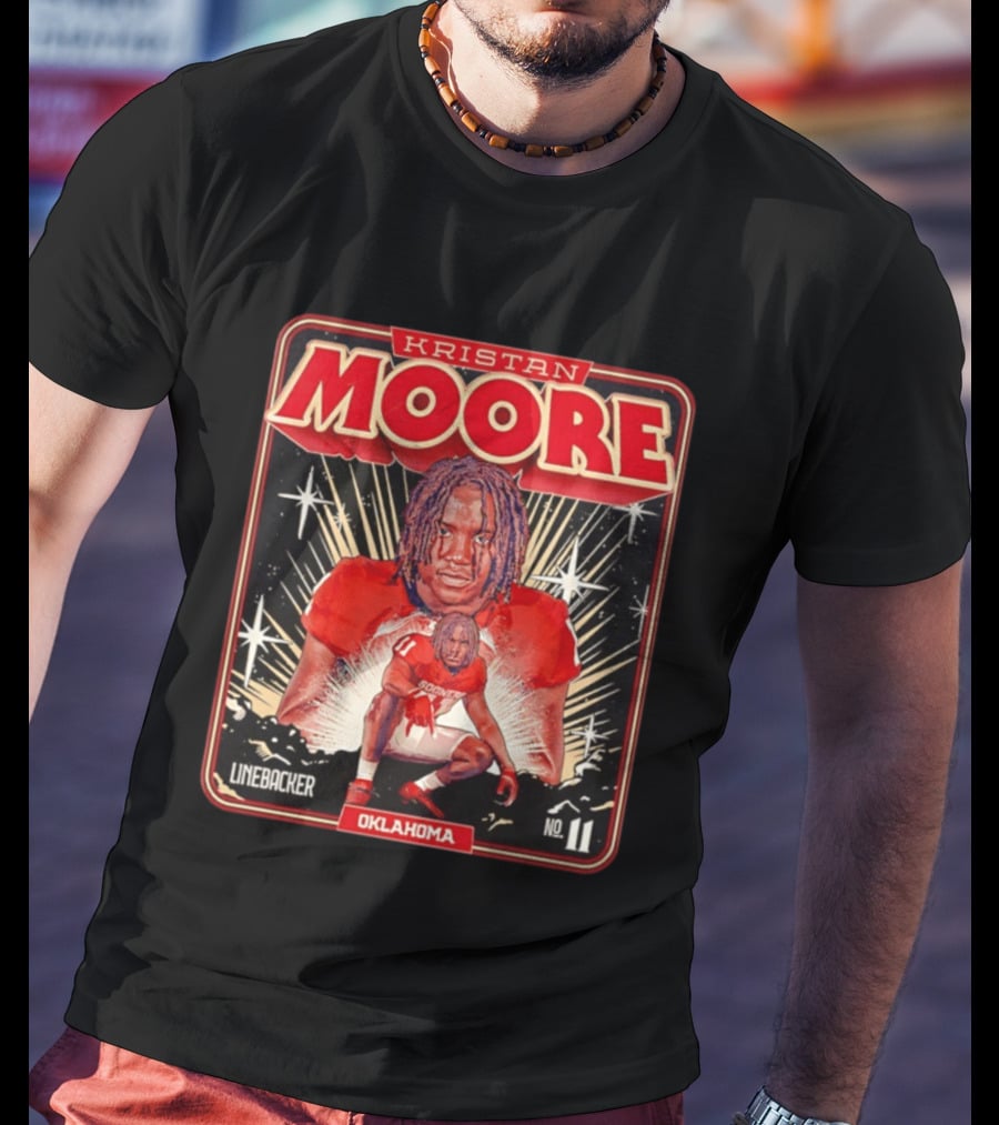 Kristan Moore Linebacker 11 Oklahoma Sooners Football T-Shirt