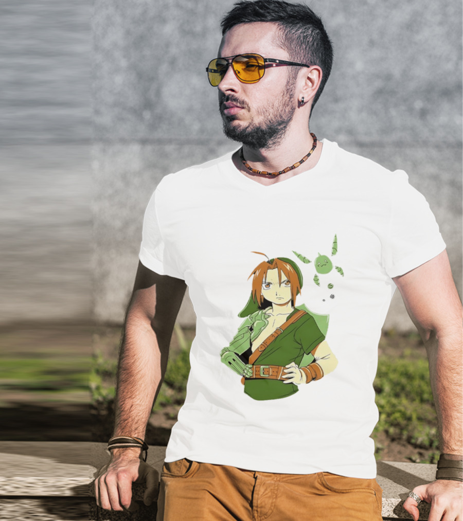 Edward Elric Crossover With Link Costume From Fullmetal Alchemist T-Shirt