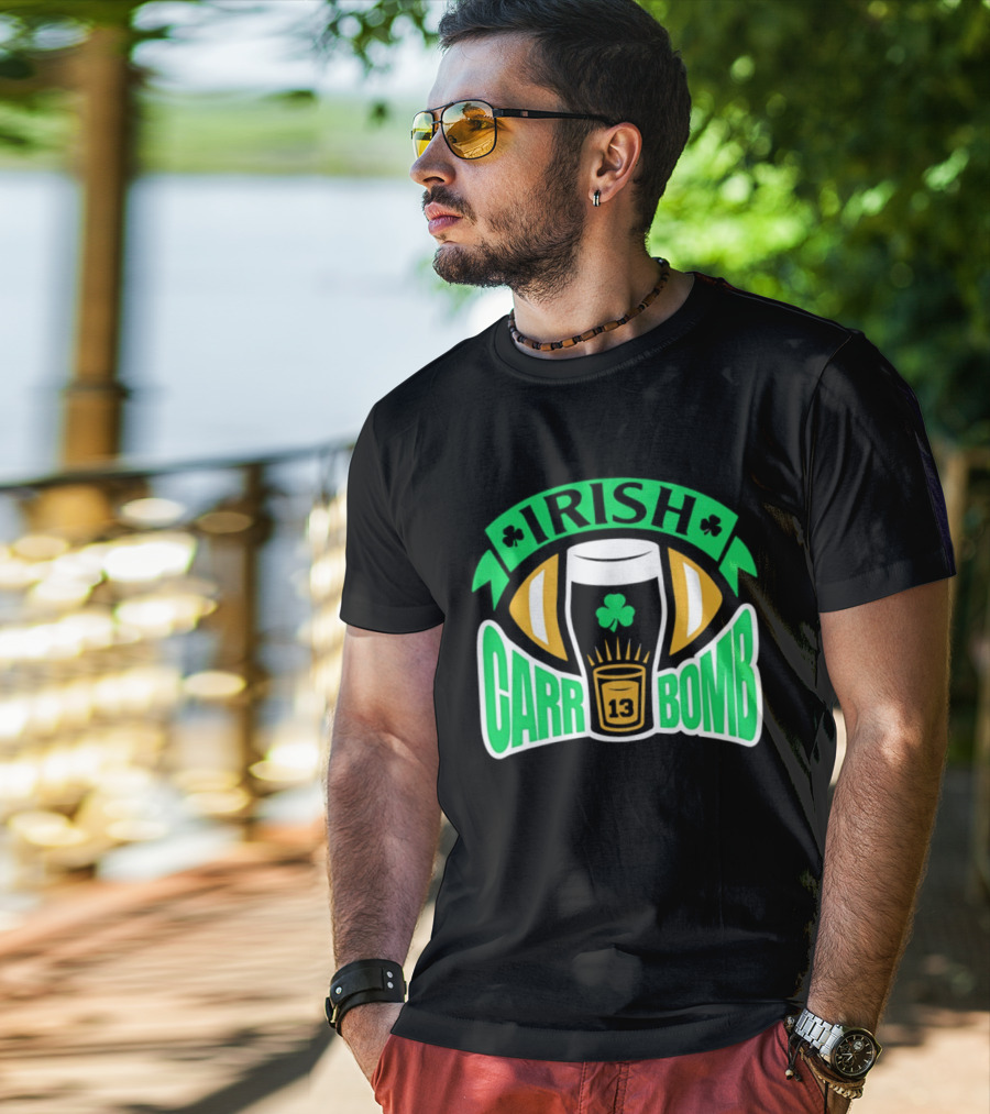 Notre Dame Fighting Irish Carr Bomb 13 Beer Pint T-Shirt