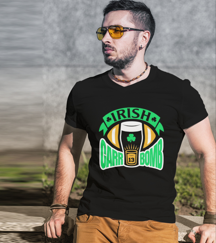 Notre Dame Fighting Irish Carr Bomb 13 Beer Pint T-Shirt