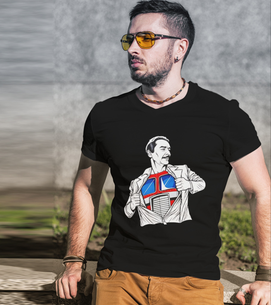 Peter Cullen Optimus Prime Clark Kent Superhero Transformation T-Shirt