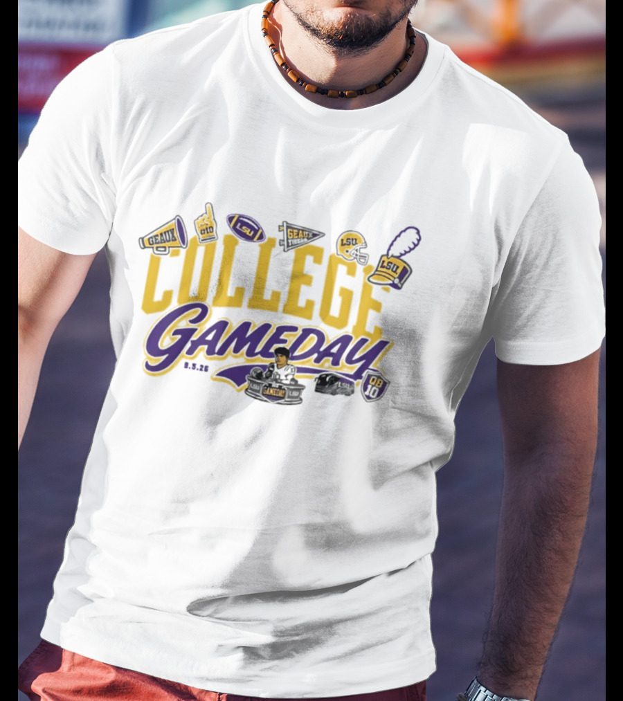 LSU Tigers College Gameday ESPN 2026 Sam Leavitt Week 1 T-Shirt