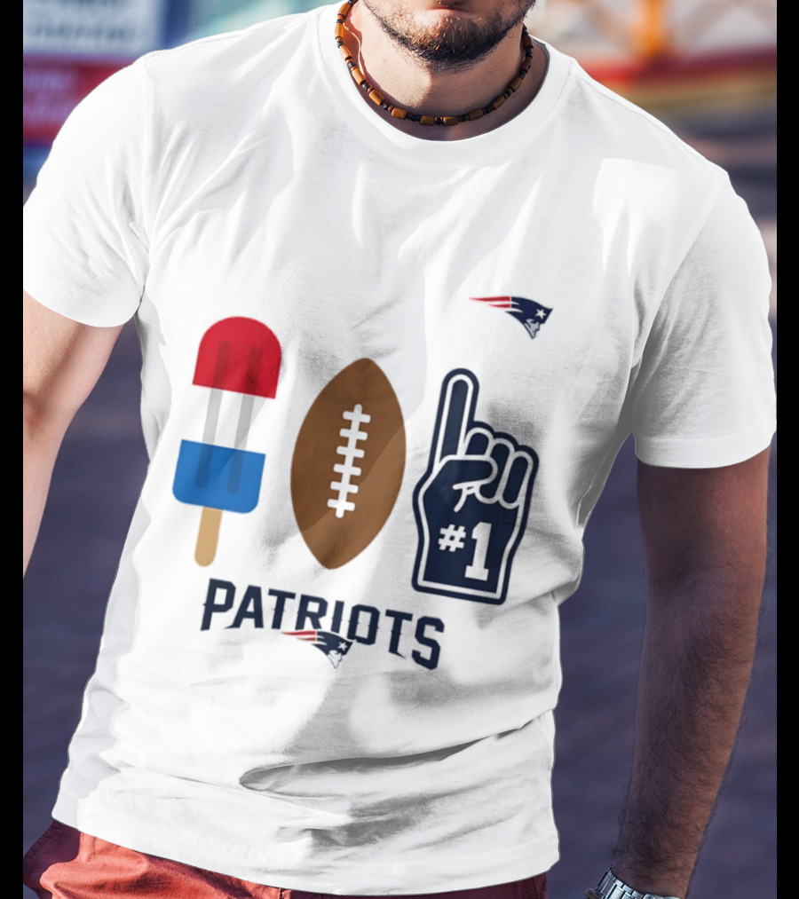 Patriots Americana Popsicle Football Number One Fan T-Shirt