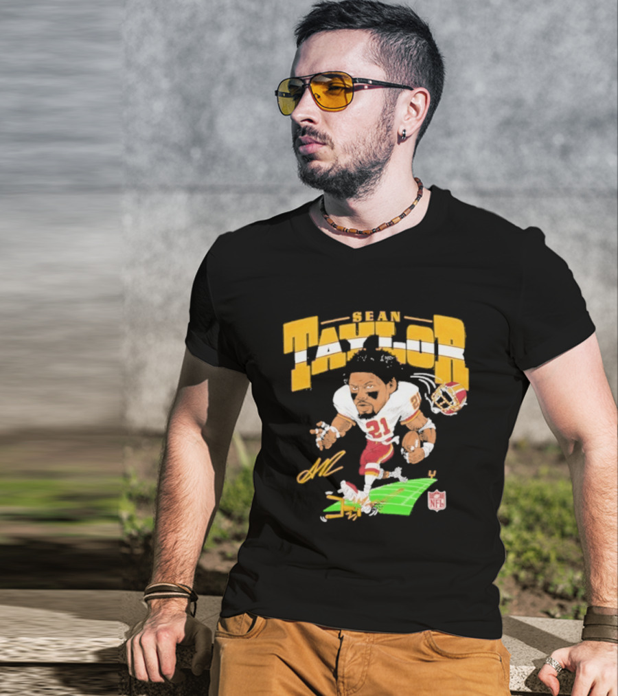 Sean Taylor NFL Football Caricature Washington Commanders 21 T-Shirt