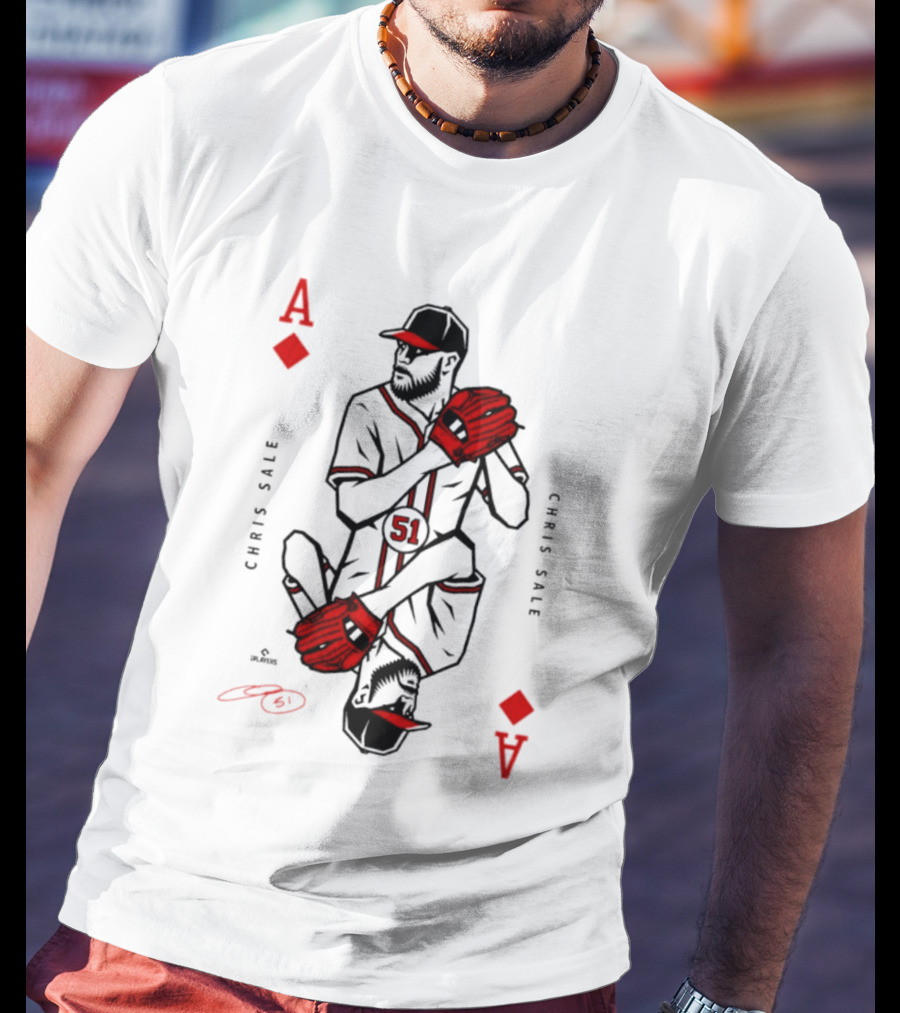 Ace Of Diamonds Chris Sale Playing Card Baseball T-Shirt