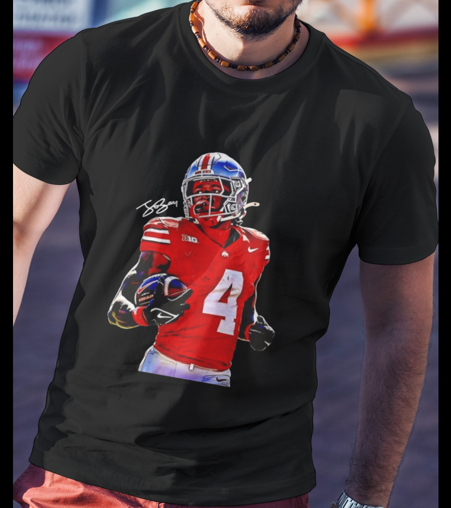 Jeremiah Smith Ohio State Buckeyes Football Number 4 T-Shirt
