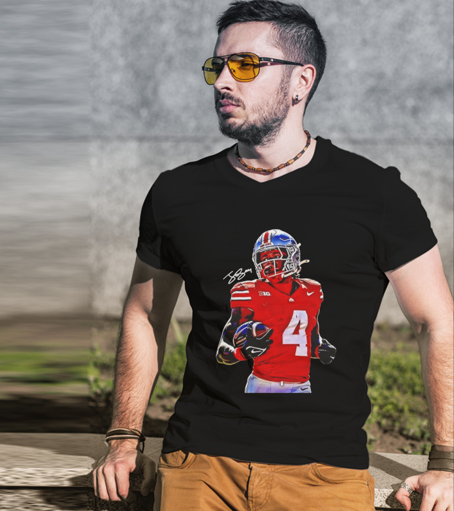 Jeremiah Smith Ohio State Buckeyes Football Number 4 T-Shirt
