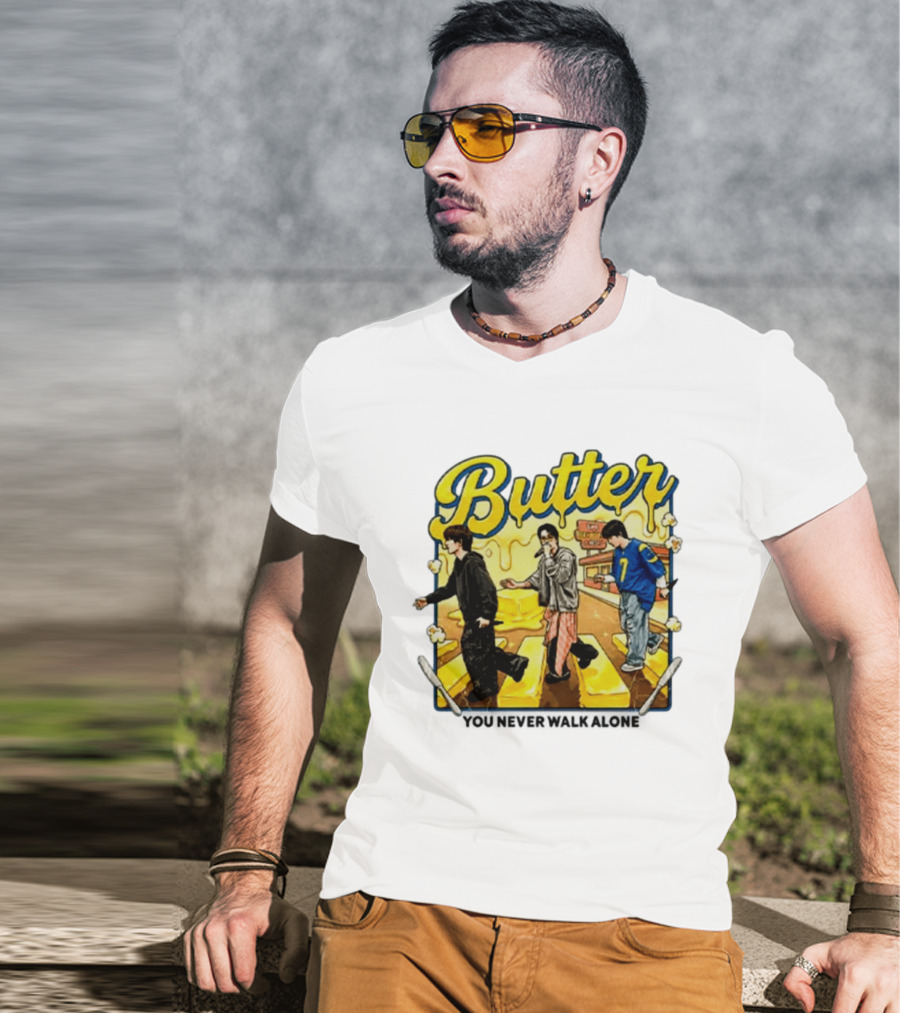Butter BTS You Never Walk Alone Yellow Aesthetic Pop T-Shirt