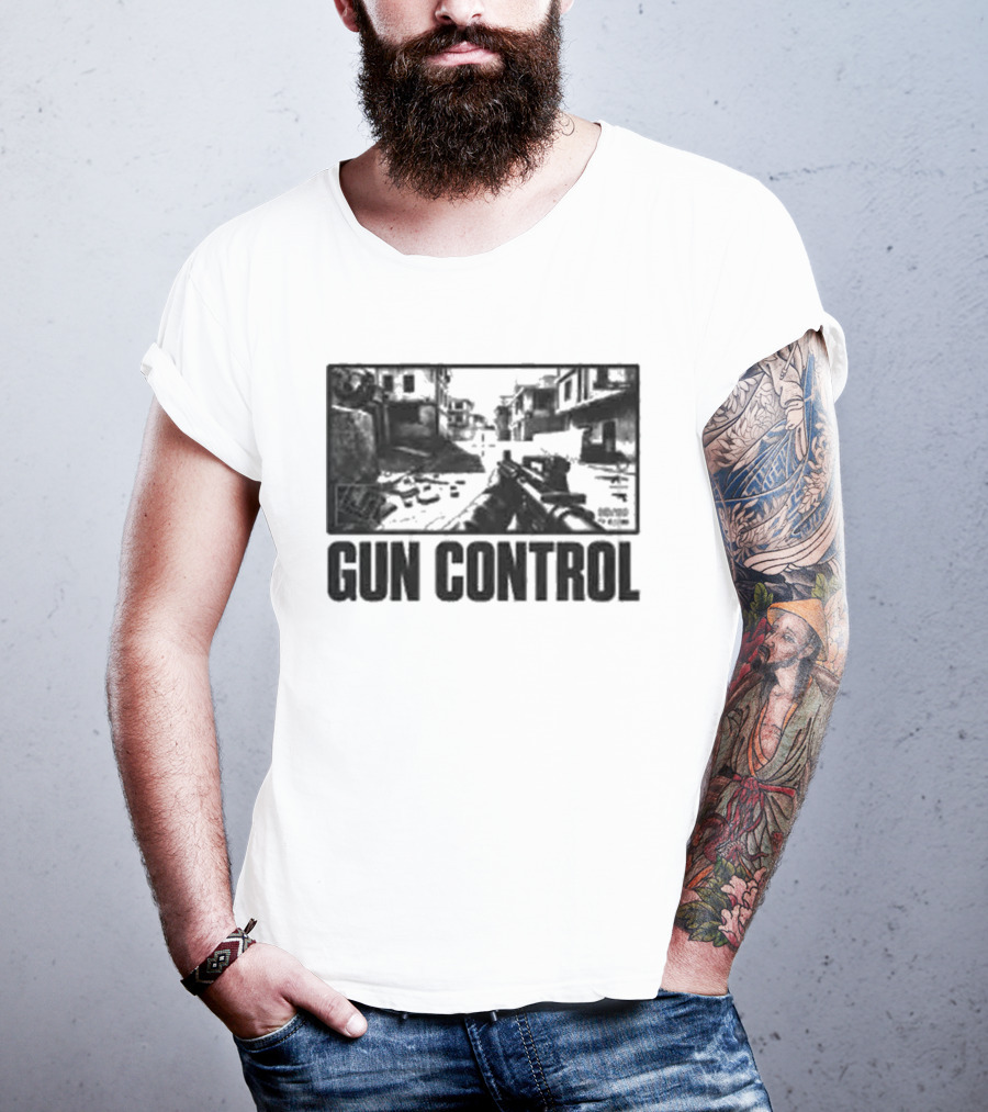 Christian Bale Movie Scene Gun Control T-Shirt