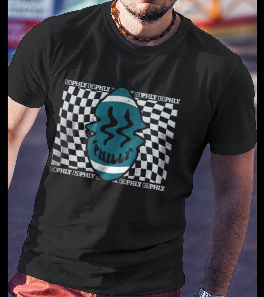 Philadelphia Eagles Philly Happy Ball Checkered NFL Fan T-Shirt