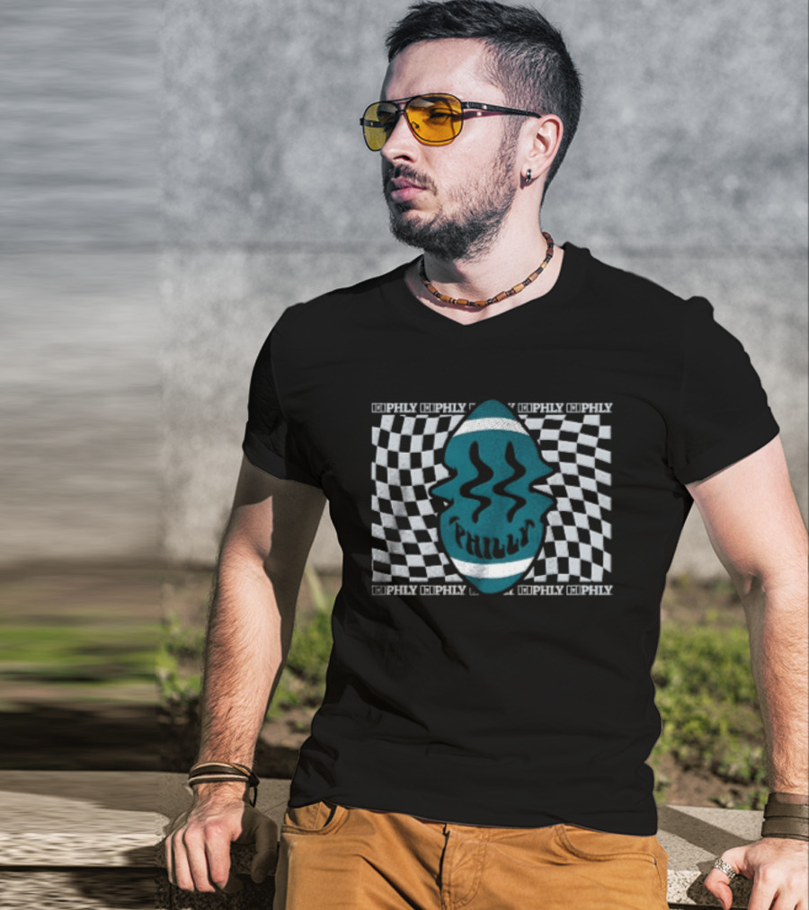 Philadelphia Eagles Philly Happy Ball Checkered NFL Fan T-Shirt