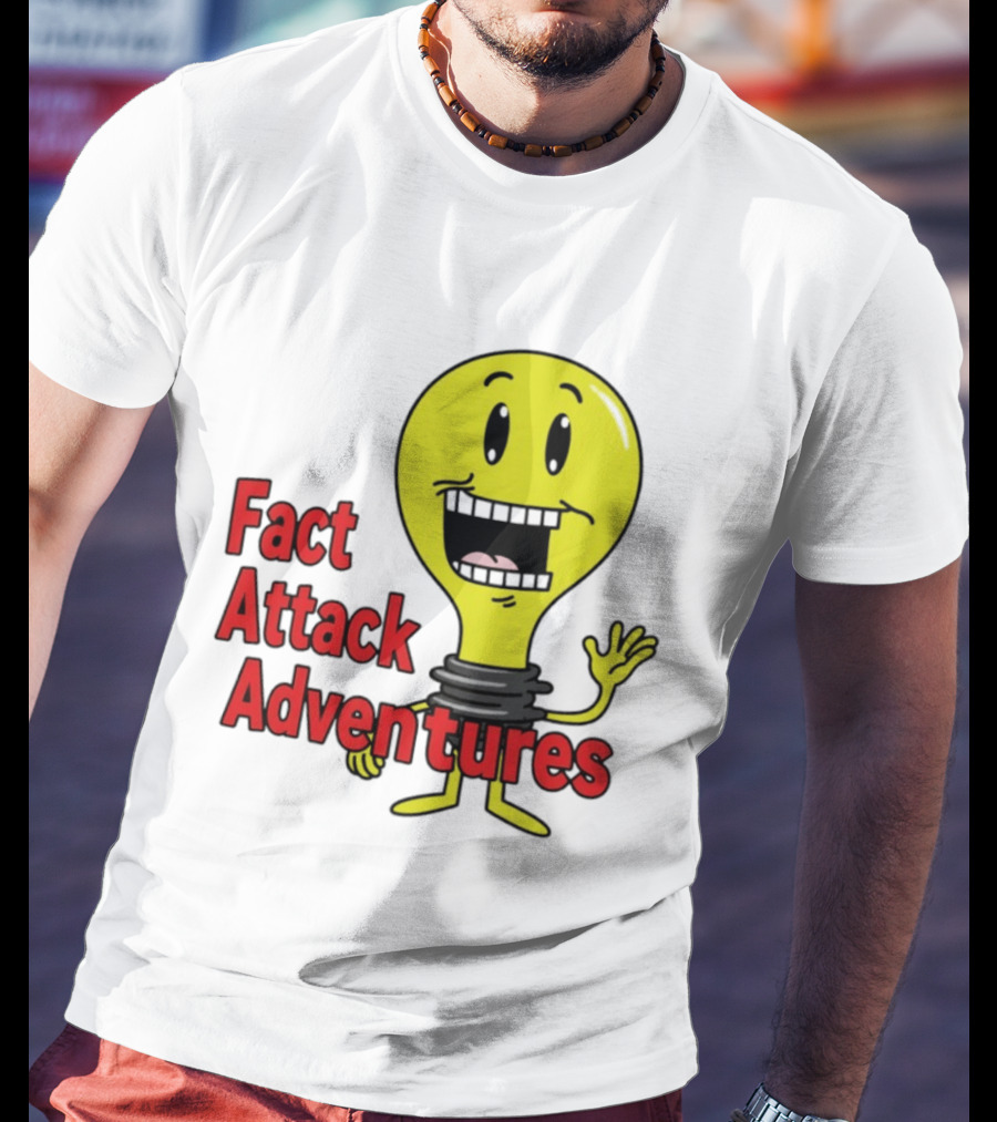 Fact Attack Adventures Smiling Light Bulb T-Shirt