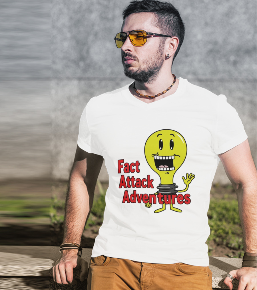 Fact Attack Adventures Smiling Light Bulb T-Shirt