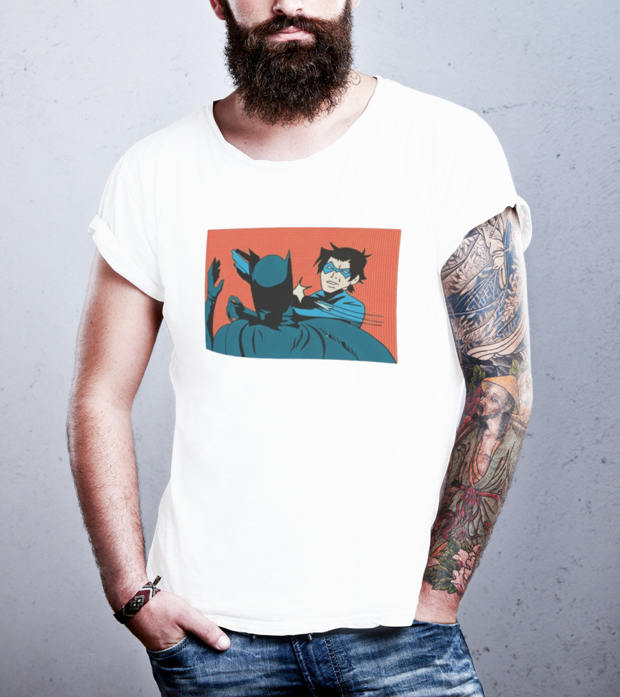 Nightwing Slaps Batman Dick Grayson Meme Comic Panel T-Shirt