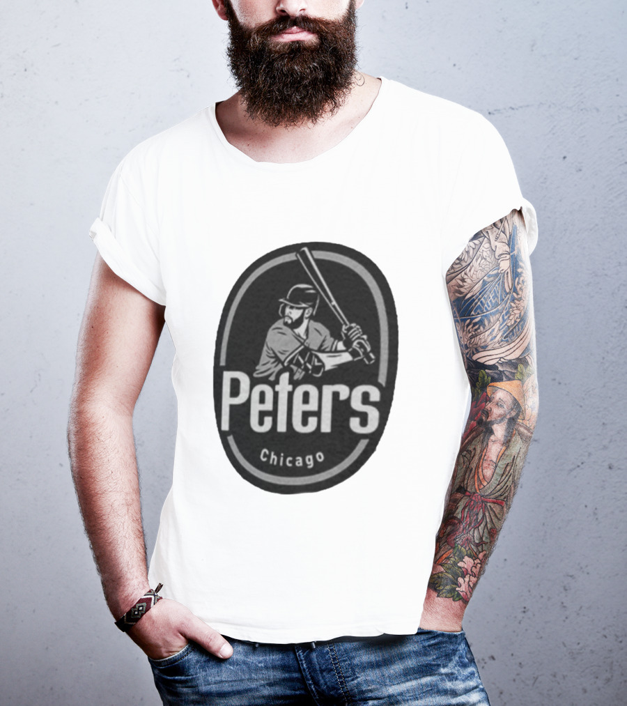 Peters Chicago Baseball Player Illustration White Sox T-Shirt