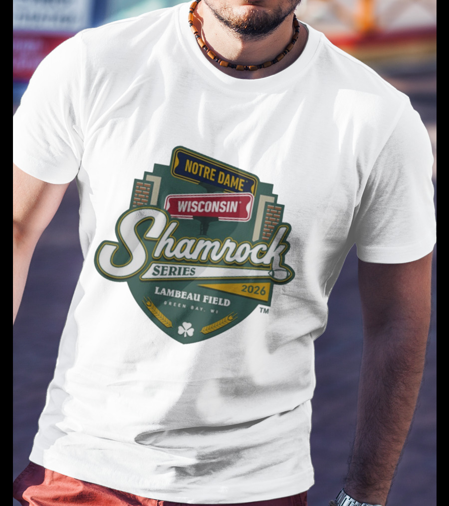 Notre Dame Wisconsin Shamrock Series 2026 Lambeau Field Green Bay WI T-Shirt