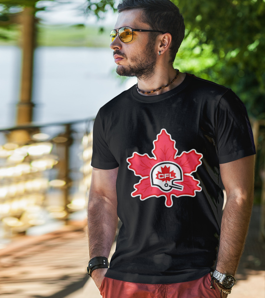 CFL Canadian Football Leaf Helmet T-Shirt