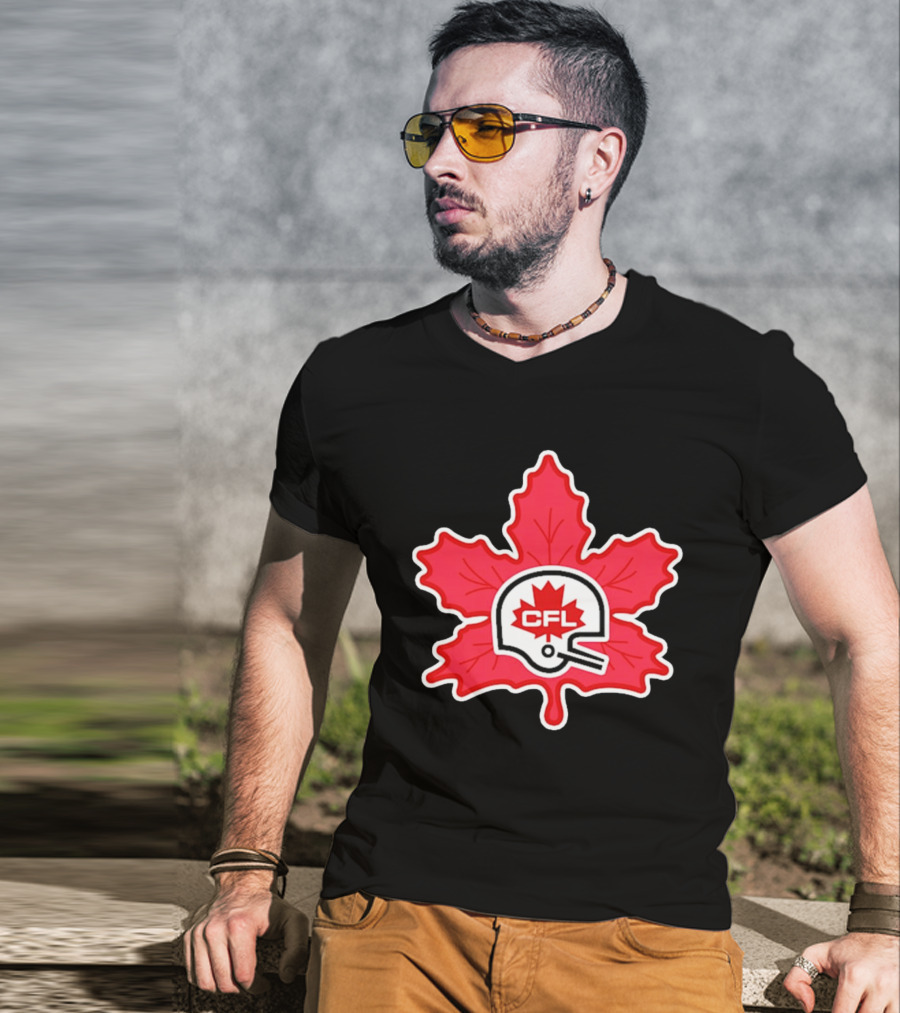 CFL Canadian Football Leaf Helmet T-Shirt