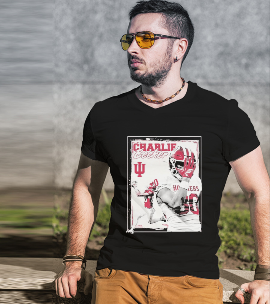 Charlie Becker Indiana Hoosiers Football Student Athlete #80 T-Shirt