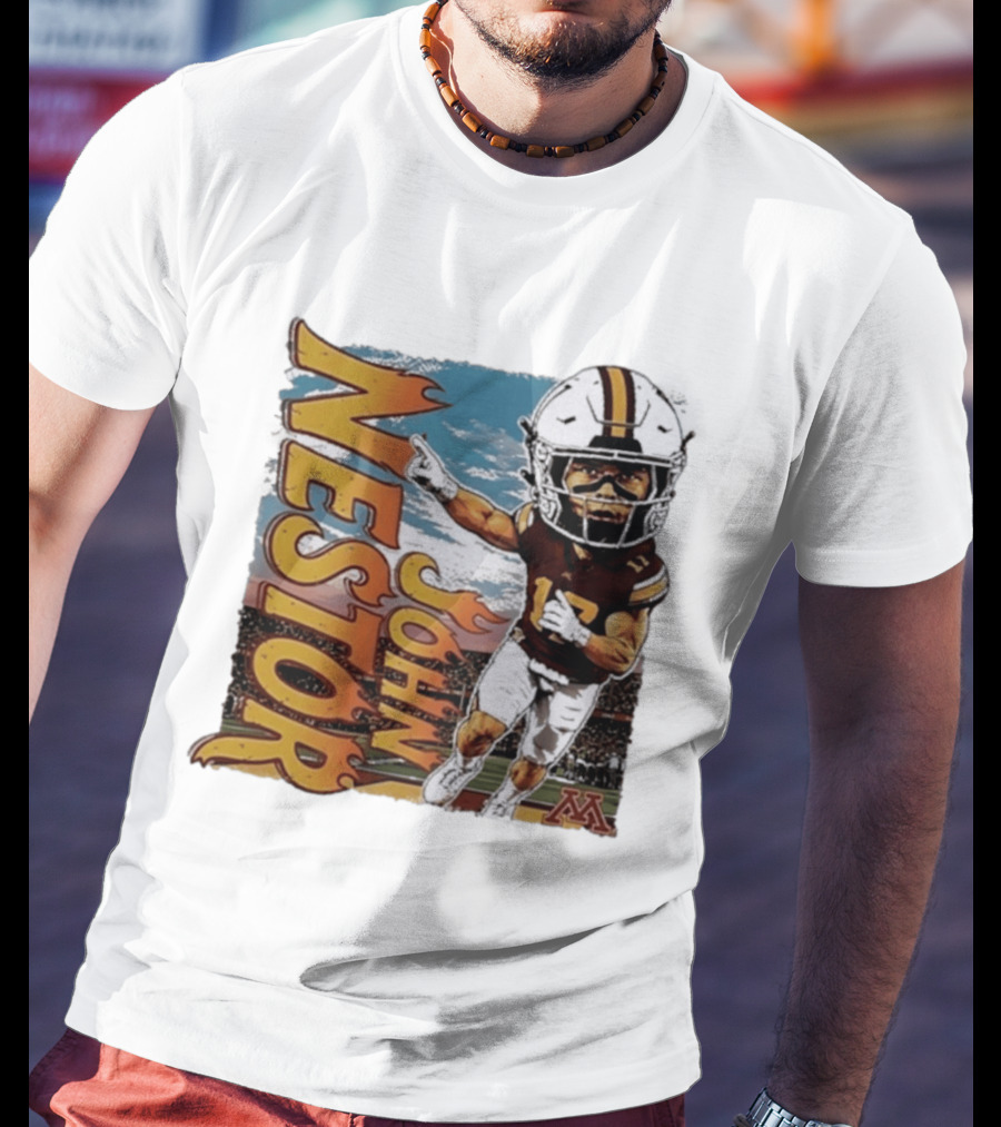John Nestor Minnesota Golden Gophers Football Player Caricature 17 Football Helmet Minnesota T-Shirt