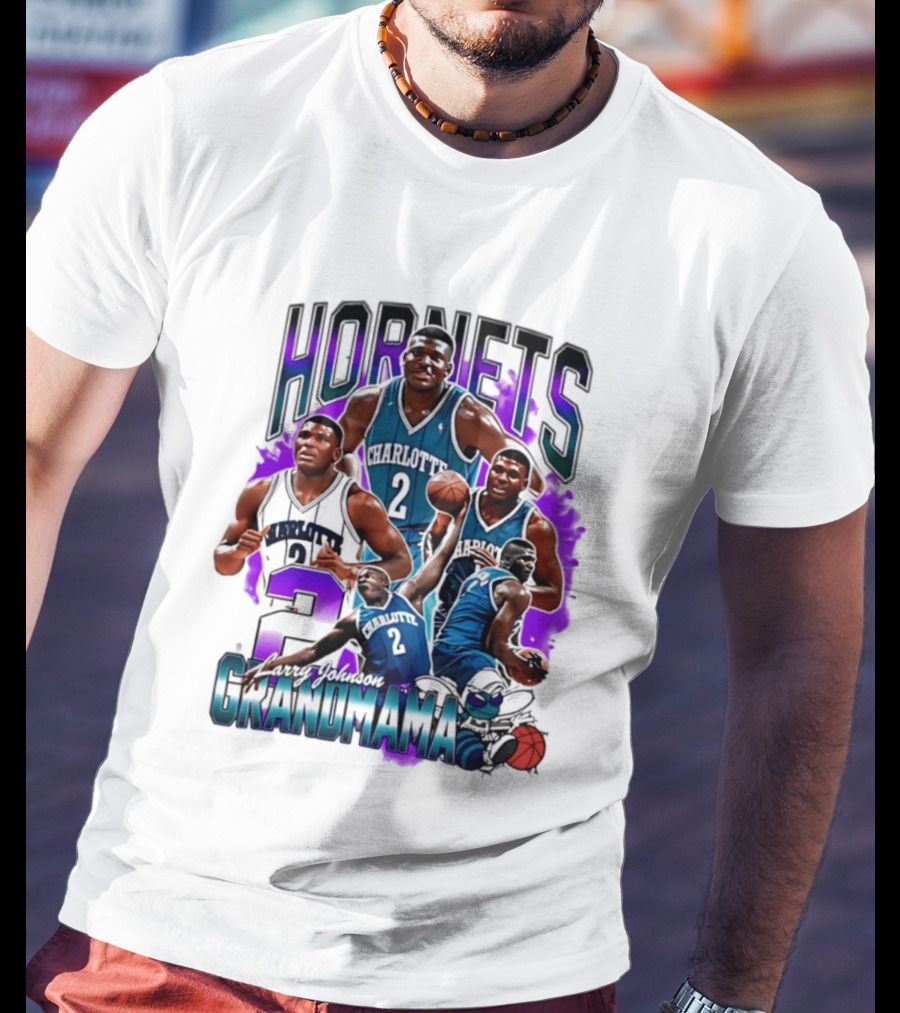 Charlotte Hornets Larry Johnson Basketball Grandmama 2 T-Shirt
