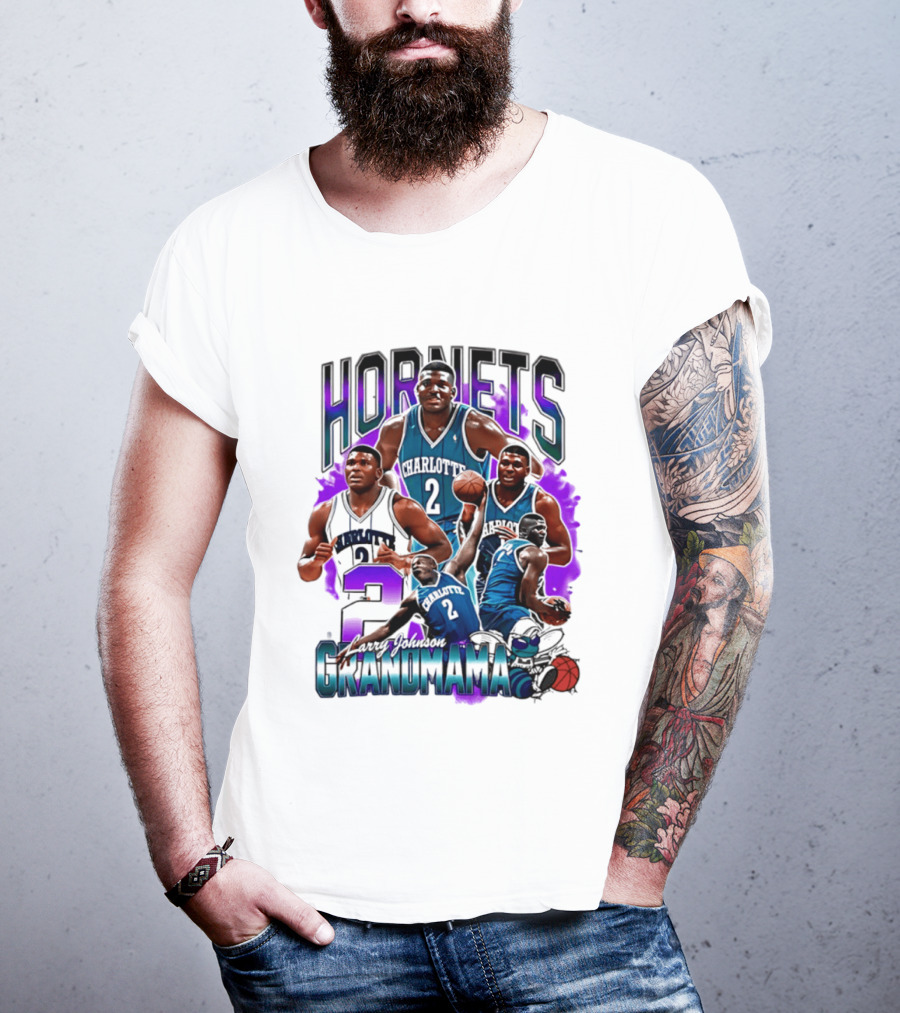 Charlotte Hornets Larry Johnson Basketball Grandmama 2 T-Shirt