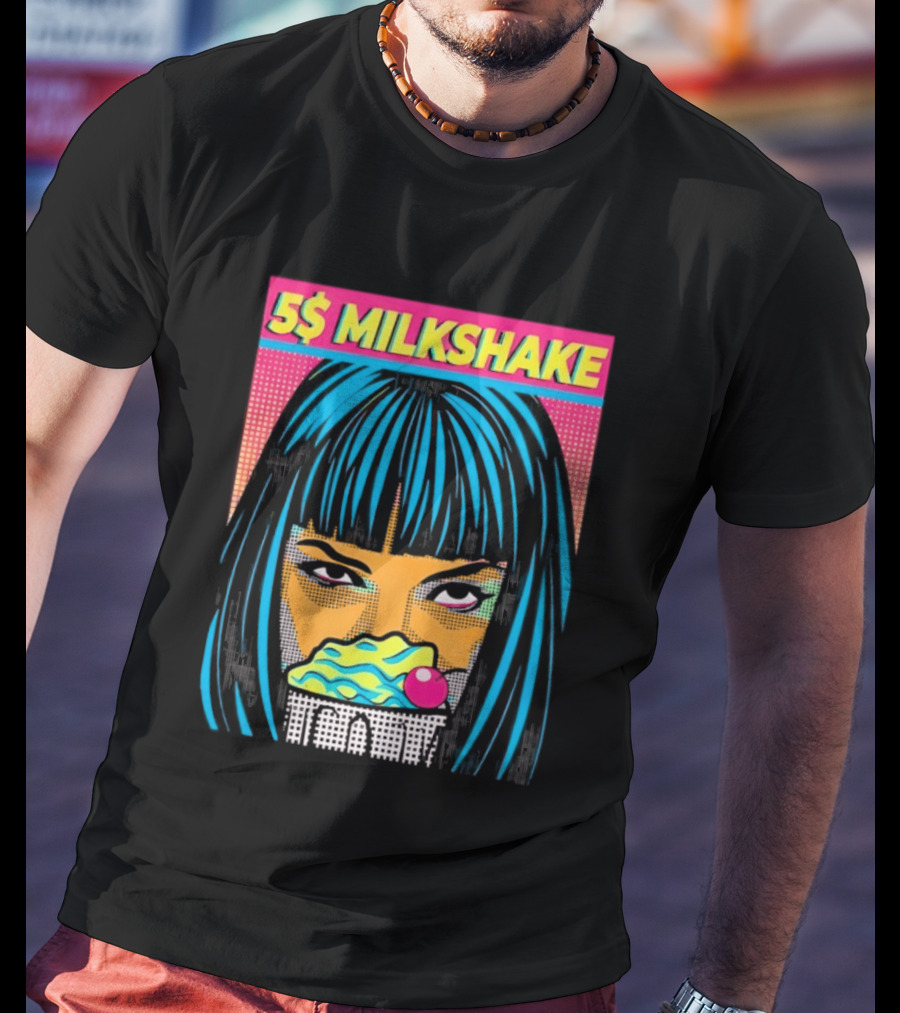 5 Dollar Milkshake Pulp Fiction 5$ Milkshake Retro Comic T-Shirt