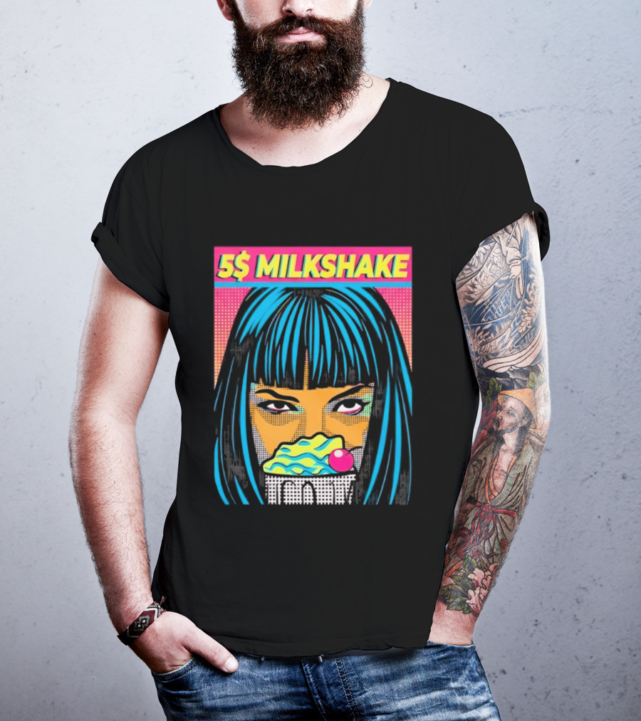 5 Dollar Milkshake Pulp Fiction 5$ Milkshake Retro Comic T-Shirt