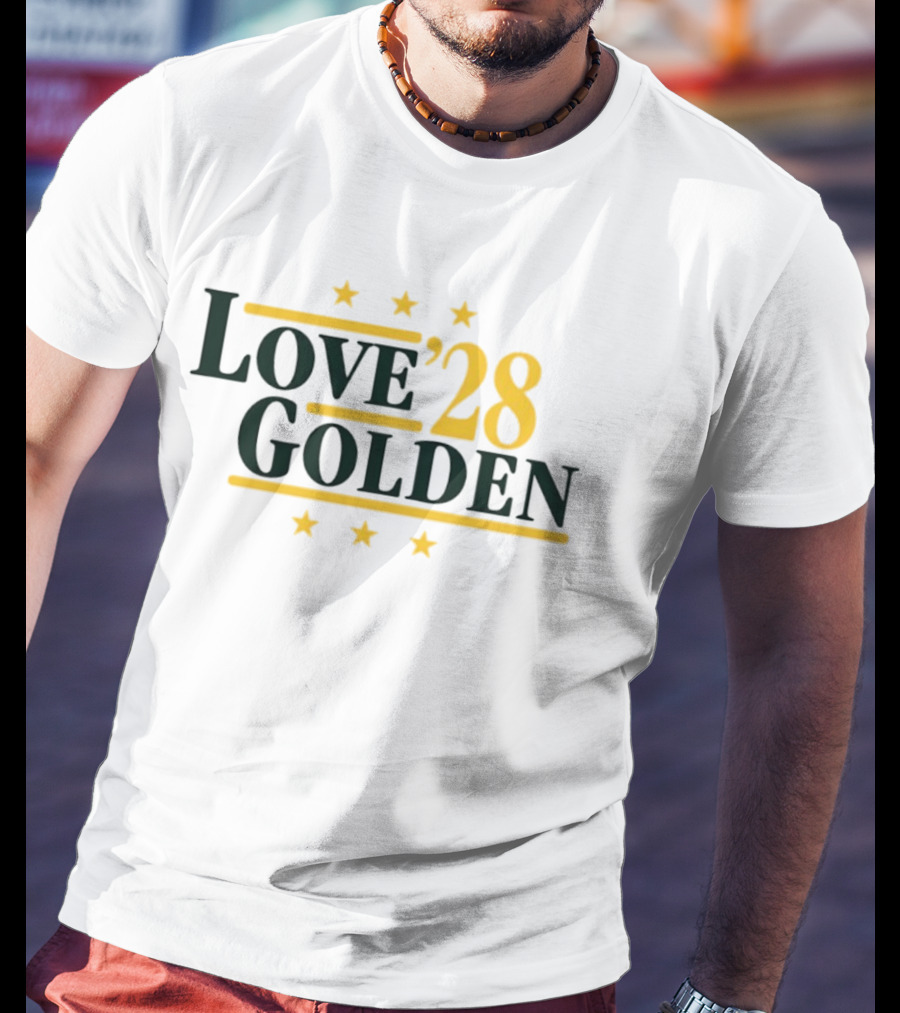 Love 28 Golden Stars Packers Football T-Shirt