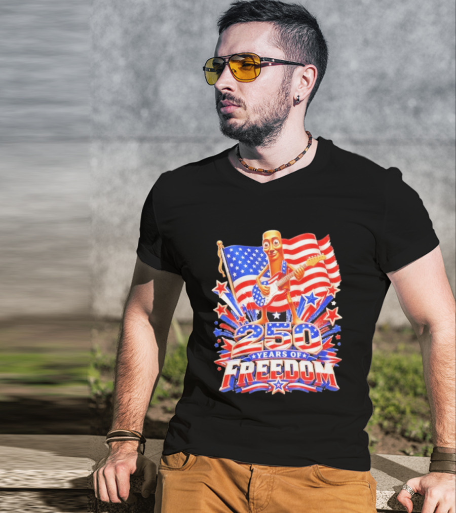 Tung Sahur 250 Years Of Freedom USA Flag 4th July Brainrot Meme T-Shirt