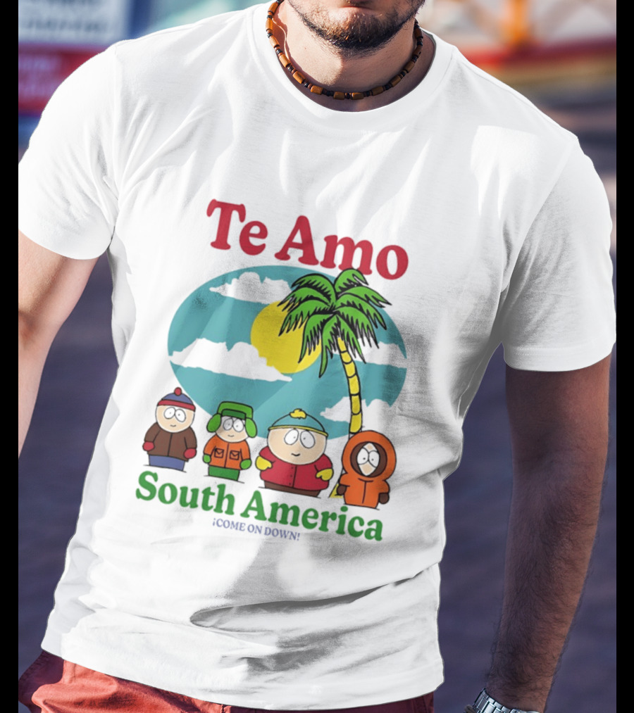Te Amo South America South Park Characters Under Palm Tree T-Shirt